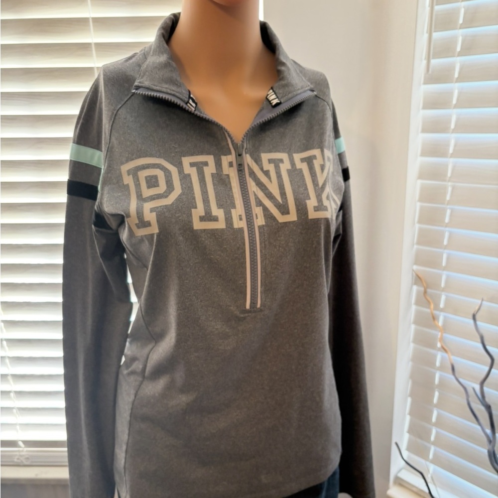 PINK Victoria's Secret Gray Half-Zip Sweatshirt